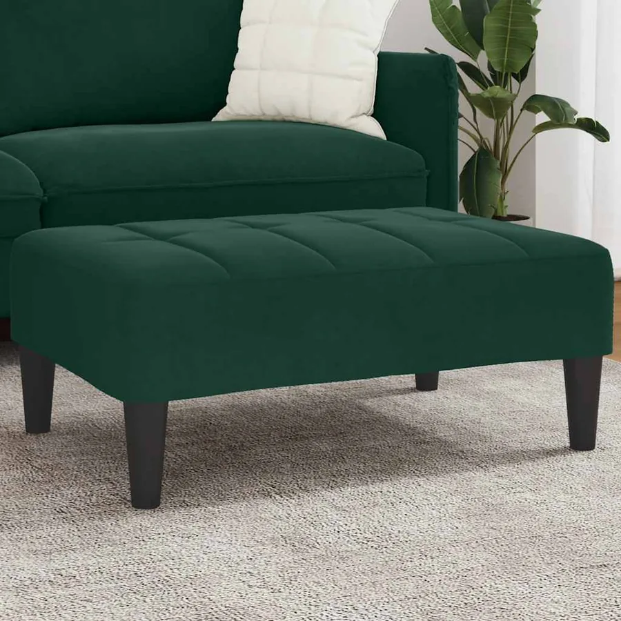 Repose-pied vert foncé 77x55x31 cm velours
