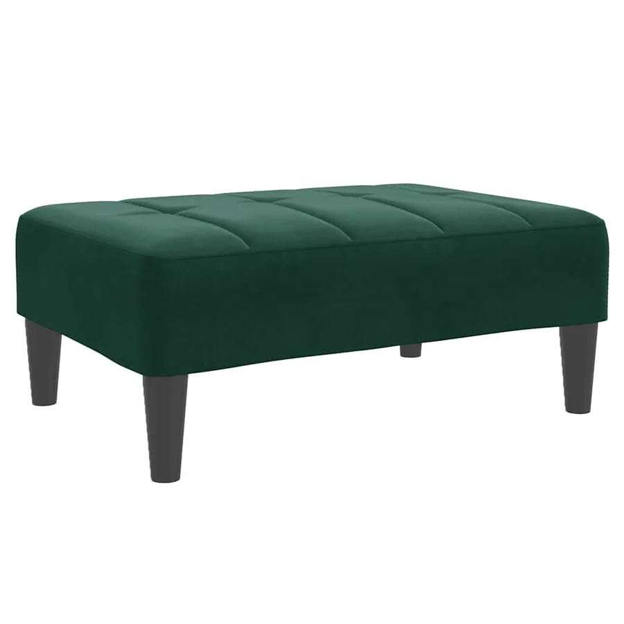 Repose-pied vert foncé 77x55x31 cm velours - 2