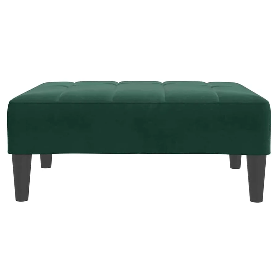 Repose-pied vert foncé 77x55x31 cm velours - 4