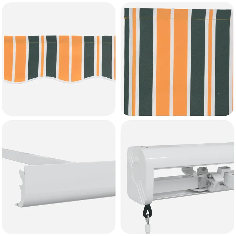 Auvent rétractable Multicolore 350 x 250 cm Toile et Aluminium - 4