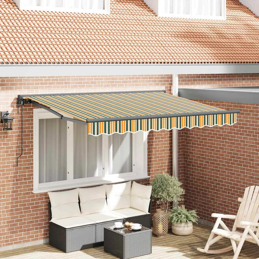 Auvent Rétractable Vert 300 x 200 cm tissu