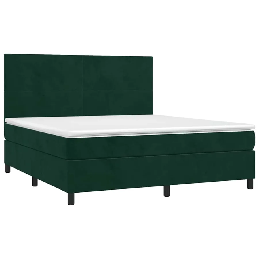 Sommier à lattes de lit et matelas Vert foncé 160x200cm Velours - 3