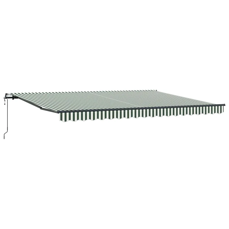 Auvent rétractable Vert et blanc 450 × 350 cm - 2