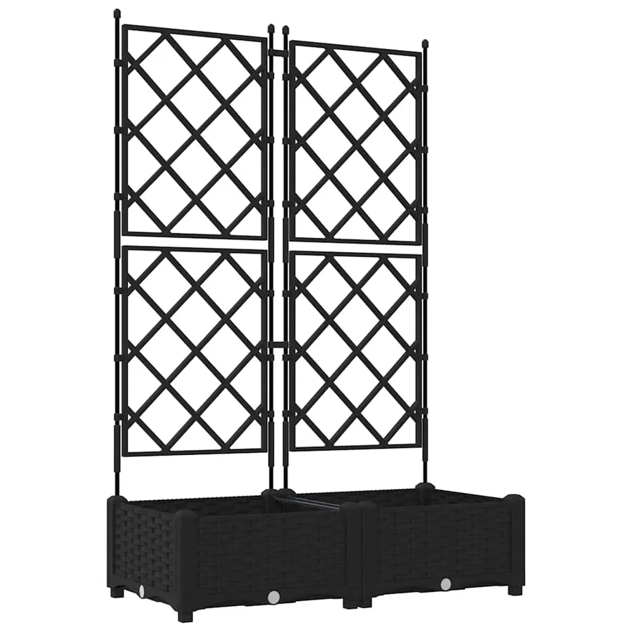 Cache-pot de jardin 2 pc Noir 80 x 40 x 125,5 cm PP - 2