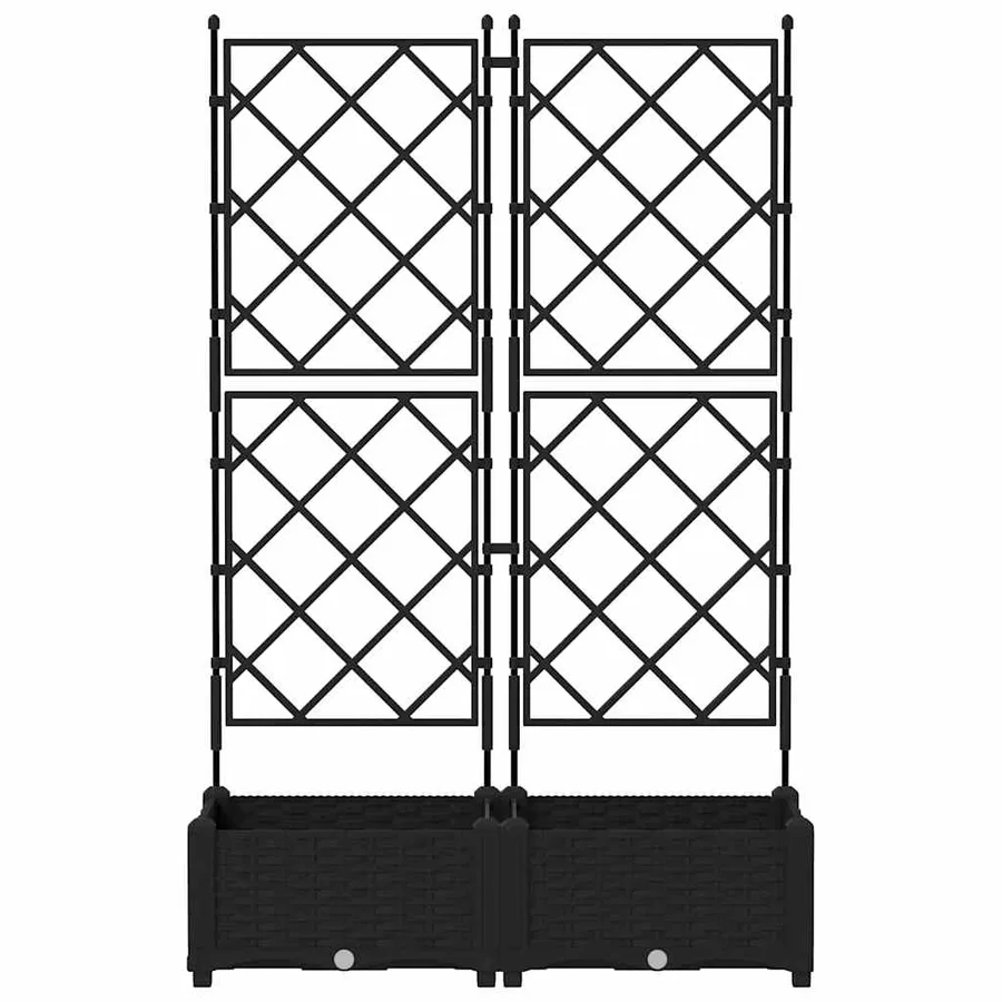 Cache-pot de jardin 2 pc Noir 80 x 40 x 125,5 cm PP - 5