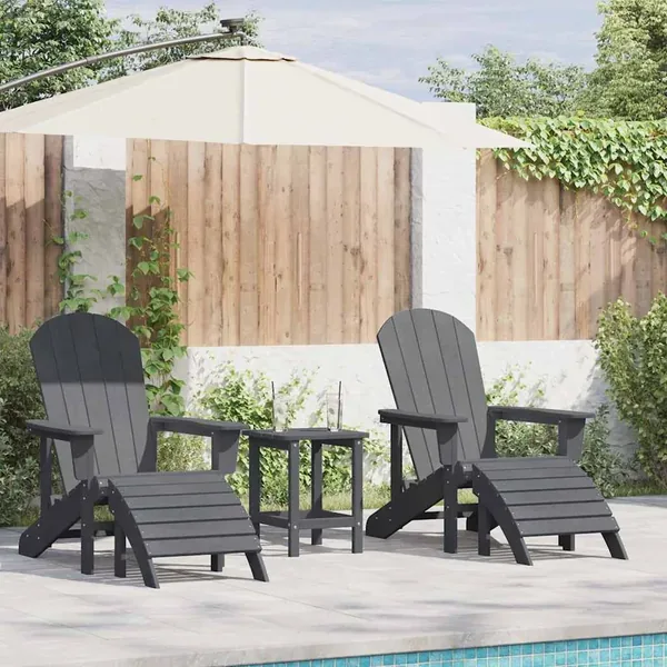Chaise de jardin 2 pcs Gris clair 83 x 74 x 92 cm Polyéthylène