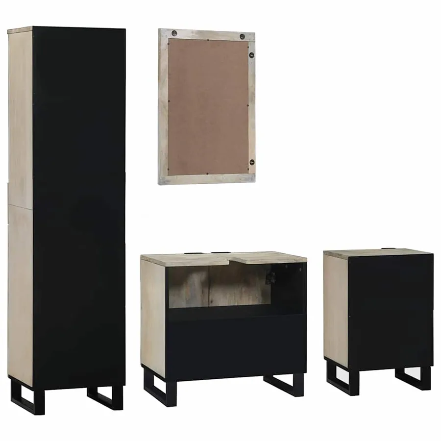 Ensemble de mobilier de salle de bain 4 pcs Brun Noyé - 8