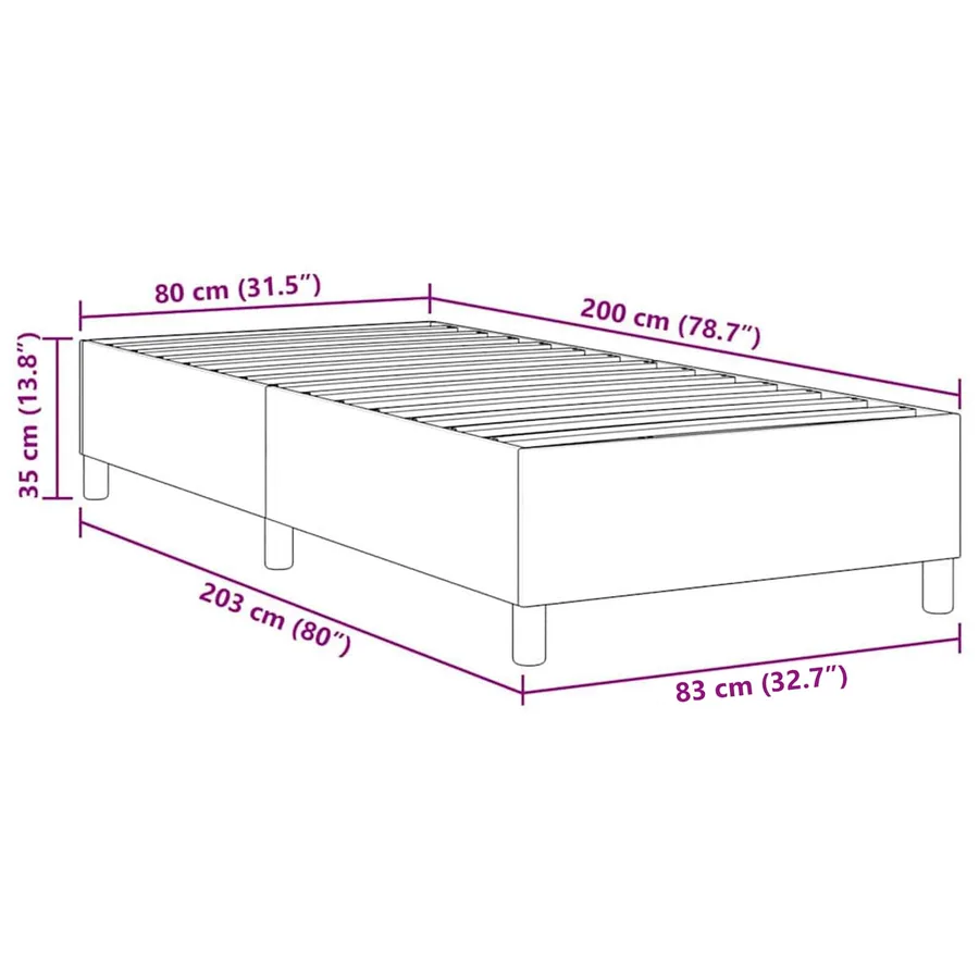 Cadre de lit plateforme Gris foncé 80 x 200 cm - 8