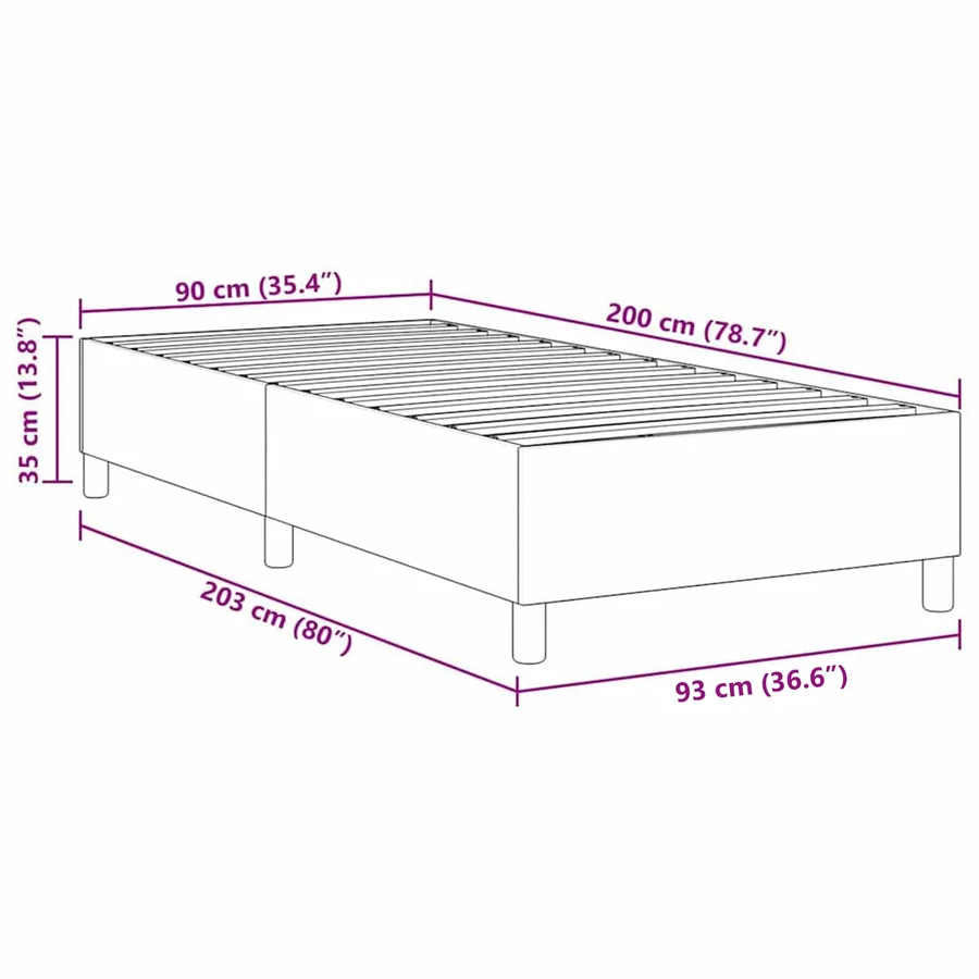 Cadre de lit plateforme Bleu 90 x 200 cm - 8