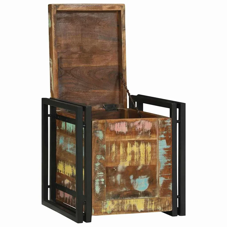 Boîte de rangement 40 x 40 x 40 cm Bois d'Acacia Massif - 2
