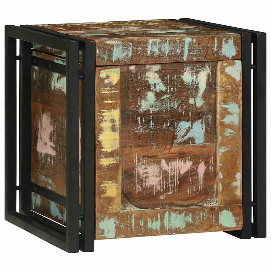 Boîte de rangement 40 x 40 x 40 cm Bois d'Acacia Massif - 3
