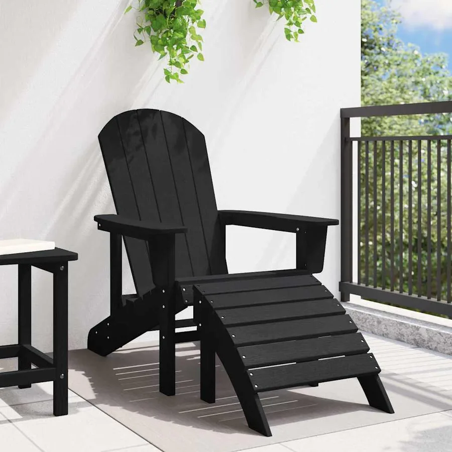 Chaise Adirondack Noir 82 x 74 x 92 cm HDPE - 3
