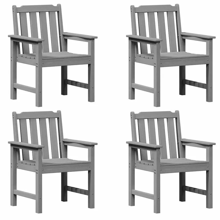 Chaise de jardin 4 pcs Gris clair 65,5 x 59 x 88 cm - 2