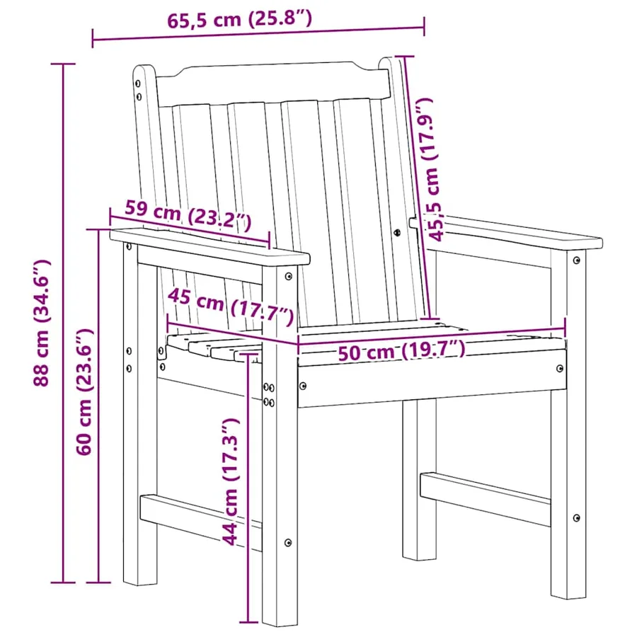 Chaise de jardin 4 pcs Gris clair 65,5 x 59 x 88 cm - 24