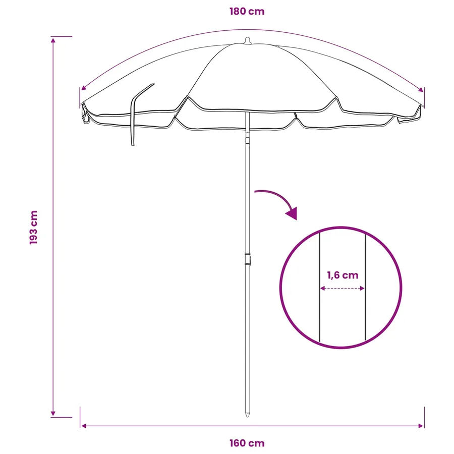 Parasol de jardin polyester 170T Camouflage - 8