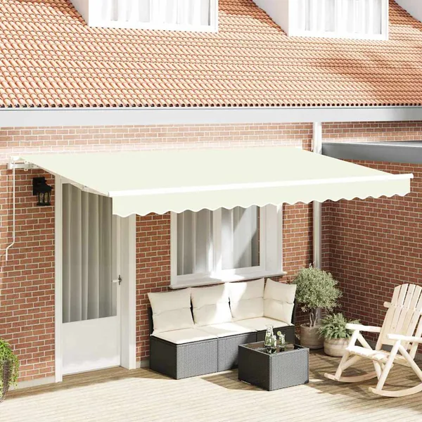 Auvent Rétractable Crème 350 x 200 cm tissu