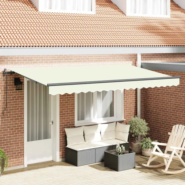 Auvent Rétractable Crème 400 x 200 cm tissu