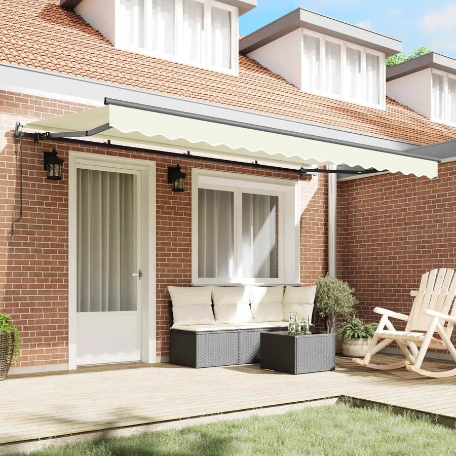 Auvent Rétractable Crème 400 x 200 cm tissu - 3
