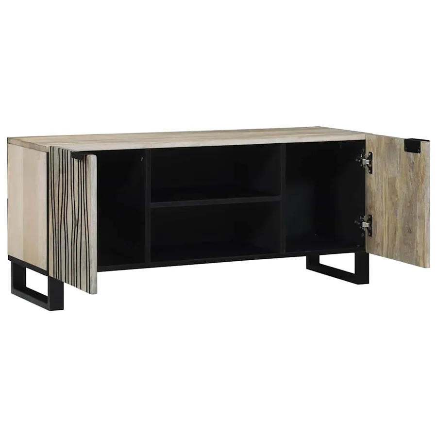 Unites TV Blanc 105 x 33 x 46 cm Bois d'ingénierie - 2