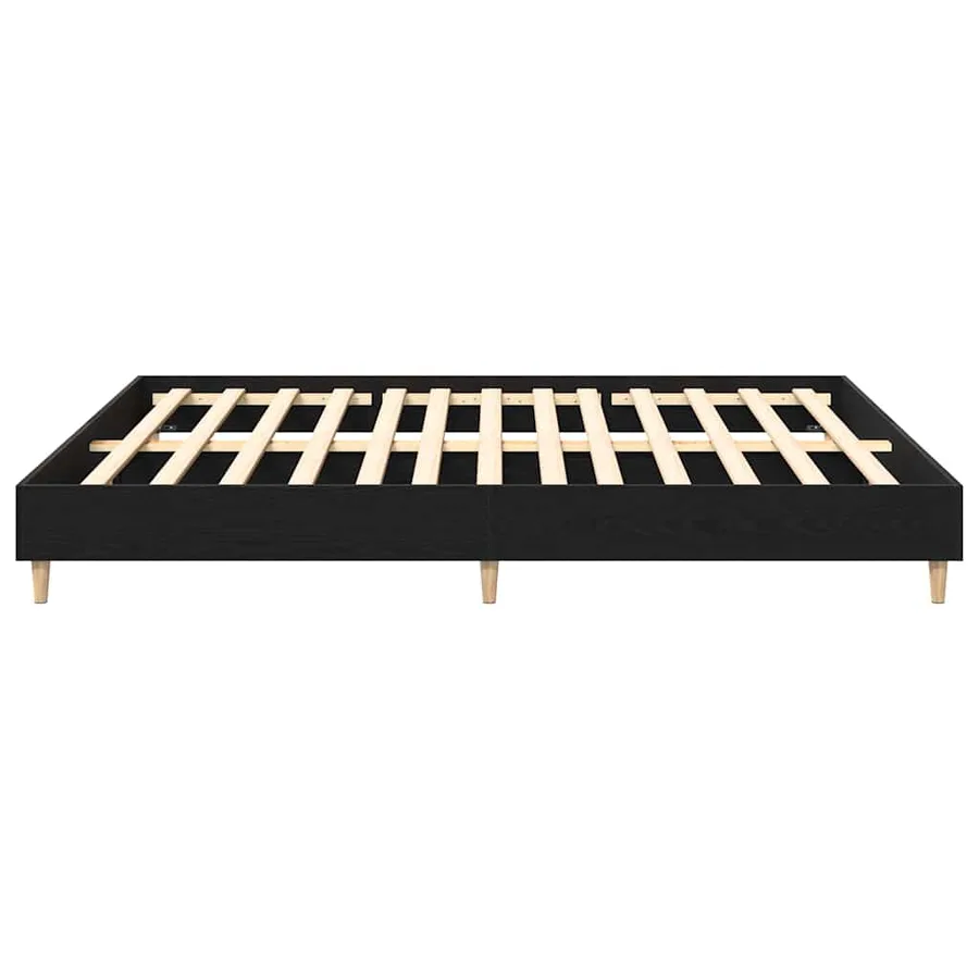 Cadre de lit Chêne noir 203 x 203 x 25 cm Bois d'ingénierie - 6