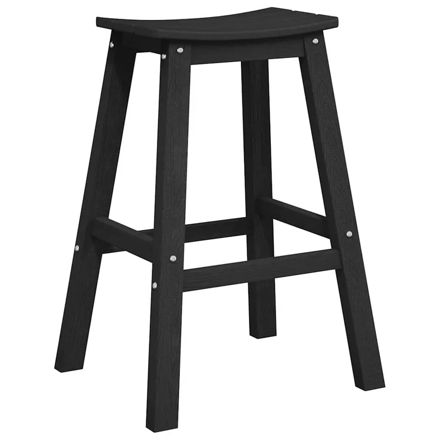 Ensemble de bar de jardin 4 pcs Noir HDPE - 4