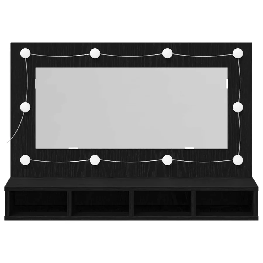 Armoire Miroir Chêne noir 90 x 31,5 x 62 cm Bois d'ingénierie - 6