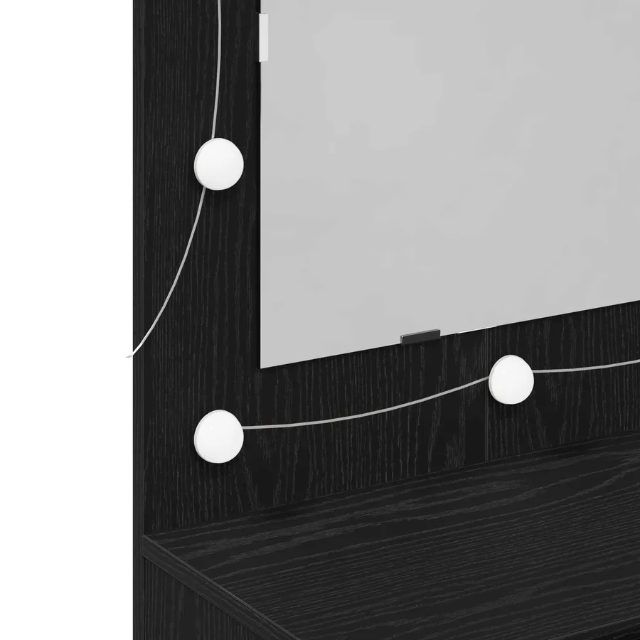 Armoire Miroir Chêne noir 90 x 31,5 x 62 cm Bois d'ingénierie - 8
