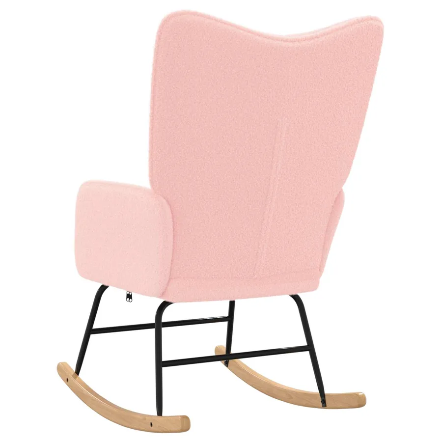 Chaise à bascule Rose Tissu Sherpa - 5