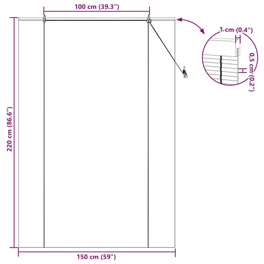Store enrouleur Nature 150 x 220 cm Bambou - 15