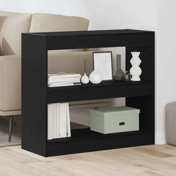 Bibliothèque 2 pcs Chêne noir 80 x 30 x 72 cm Bois d'ingénierie