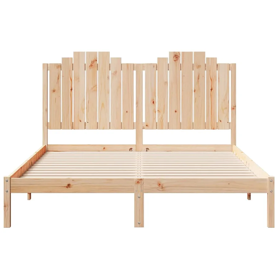 Cadre de lit extra long sans matelas 160x220 cm bois massif - 4
