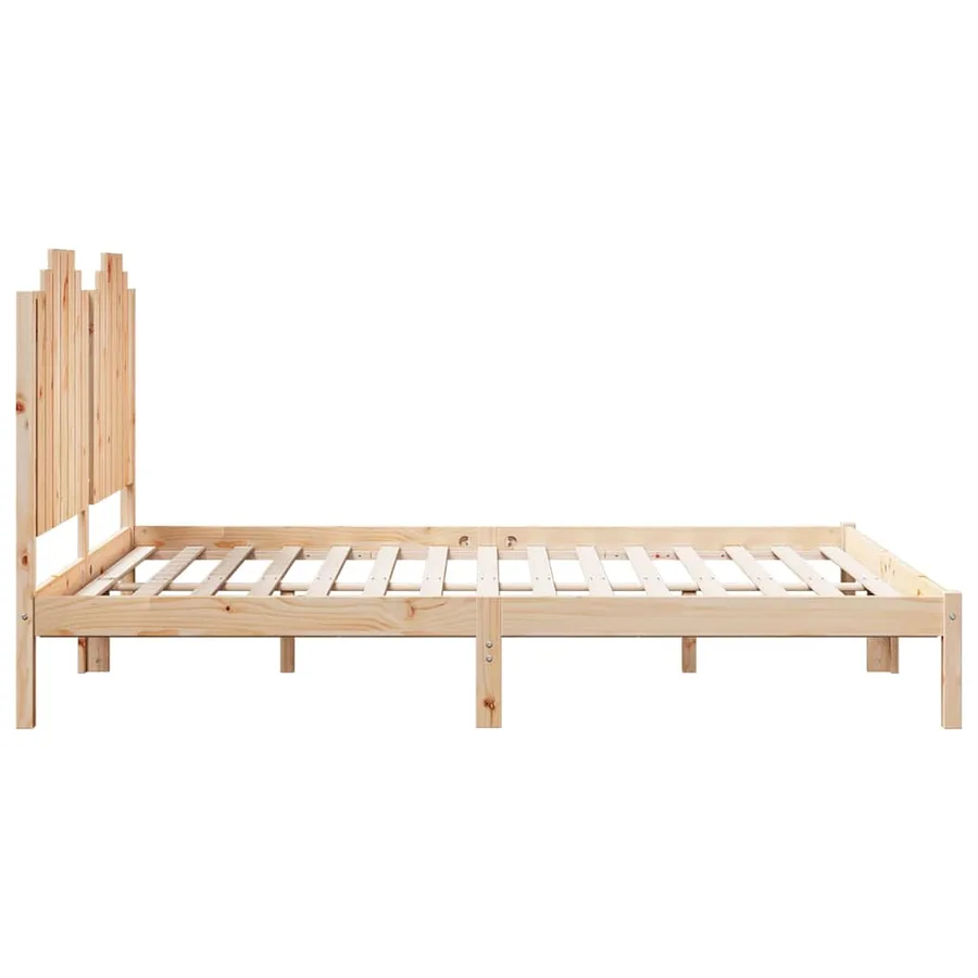 Cadre de lit extra long sans matelas 160x220 cm bois massif - 5