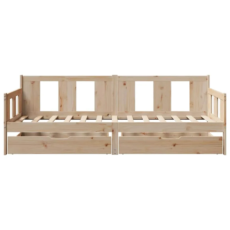 Lit de jour avec tiroirs sans matelas 80x200 cm bois massif - 4