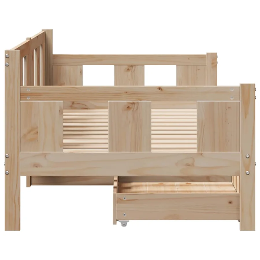 Lit de jour avec tiroirs sans matelas 80x200 cm bois massif - 5