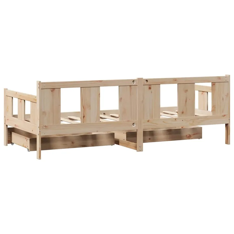 Lit de jour avec tiroirs sans matelas 80x200 cm bois massif - 6