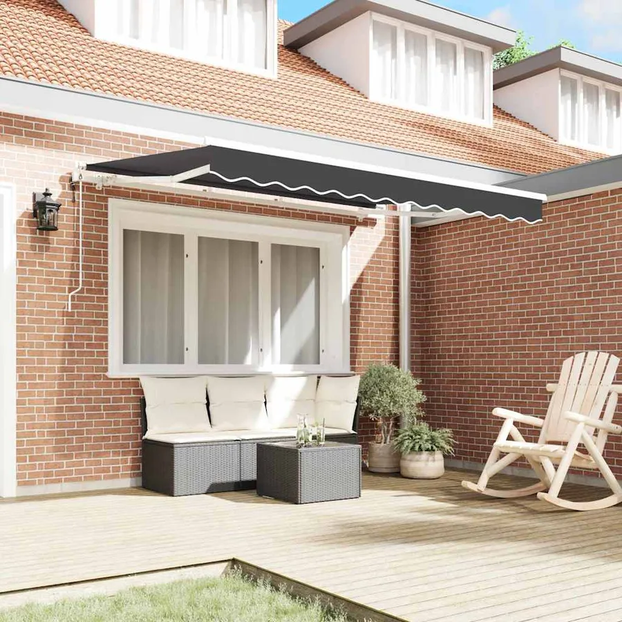 Auvent Rétractable Anthracite 300 x 200 cm tissu - 3