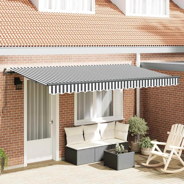 Auvent Rétractable Anthracite 400 x 200 cm tissu