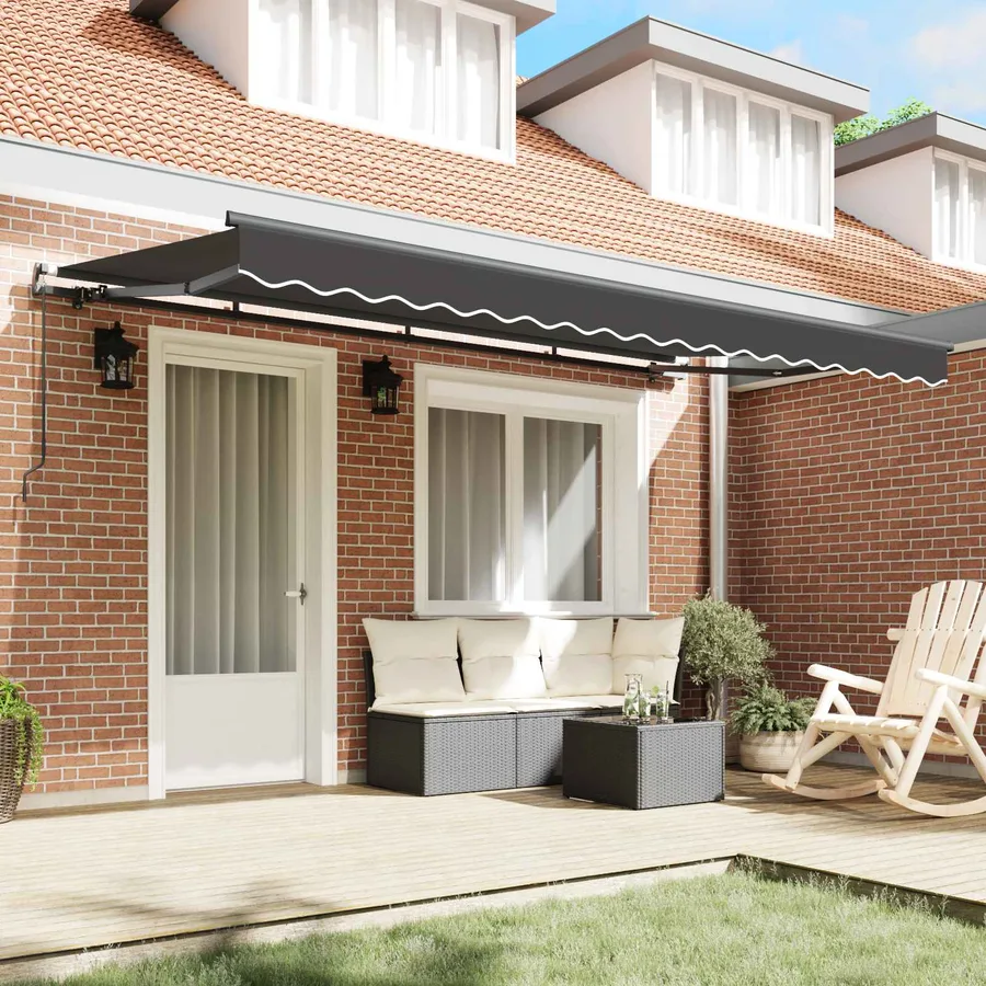 Auvent Rétractable Anthracite 350 x 200 cm tissu - 3