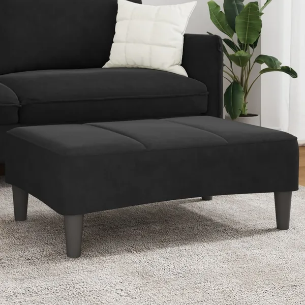 Repose-pied noir 77x55x31 cm velours
