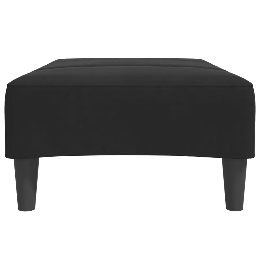 Repose-pied noir 77x55x31 cm velours - 5