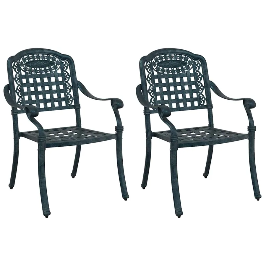 Chaise de jardin 2 pcs Vert 55 x 56,5 x 91cm Aluminium - 2