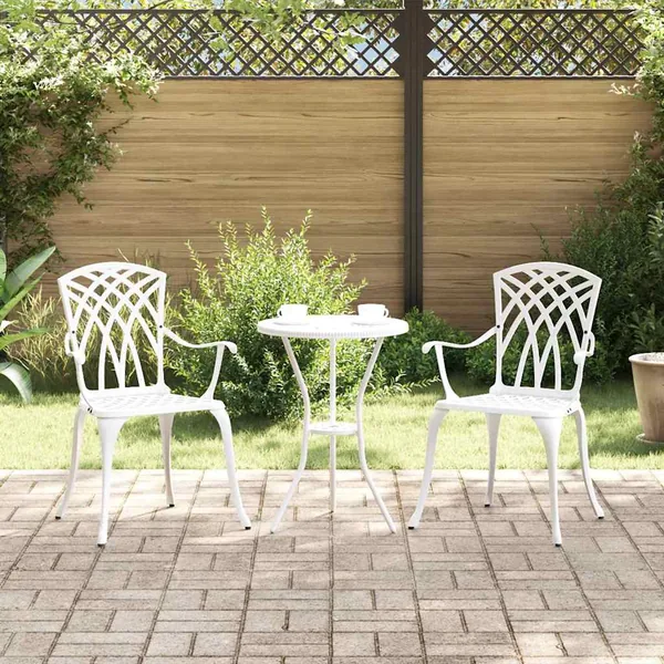 Chaise de jardin 2 pcs Blanc 53 x 51 x 88,5cm Aluminium