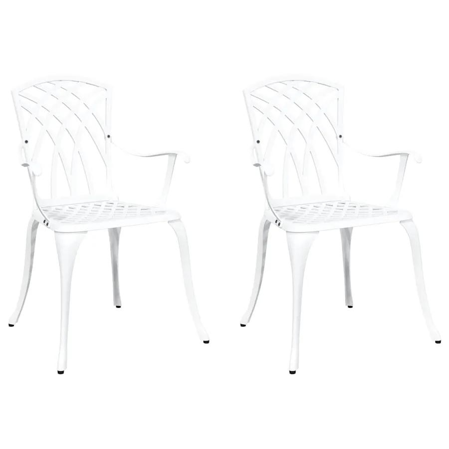 Chaise de jardin 2 pcs Blanc 53 x 51 x 88,5cm Aluminium - 2