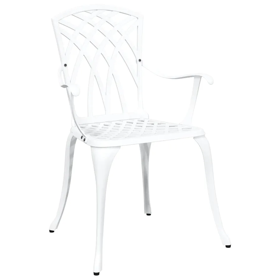 Chaise de jardin 2 pcs Blanc 53 x 51 x 88,5cm Aluminium - 3