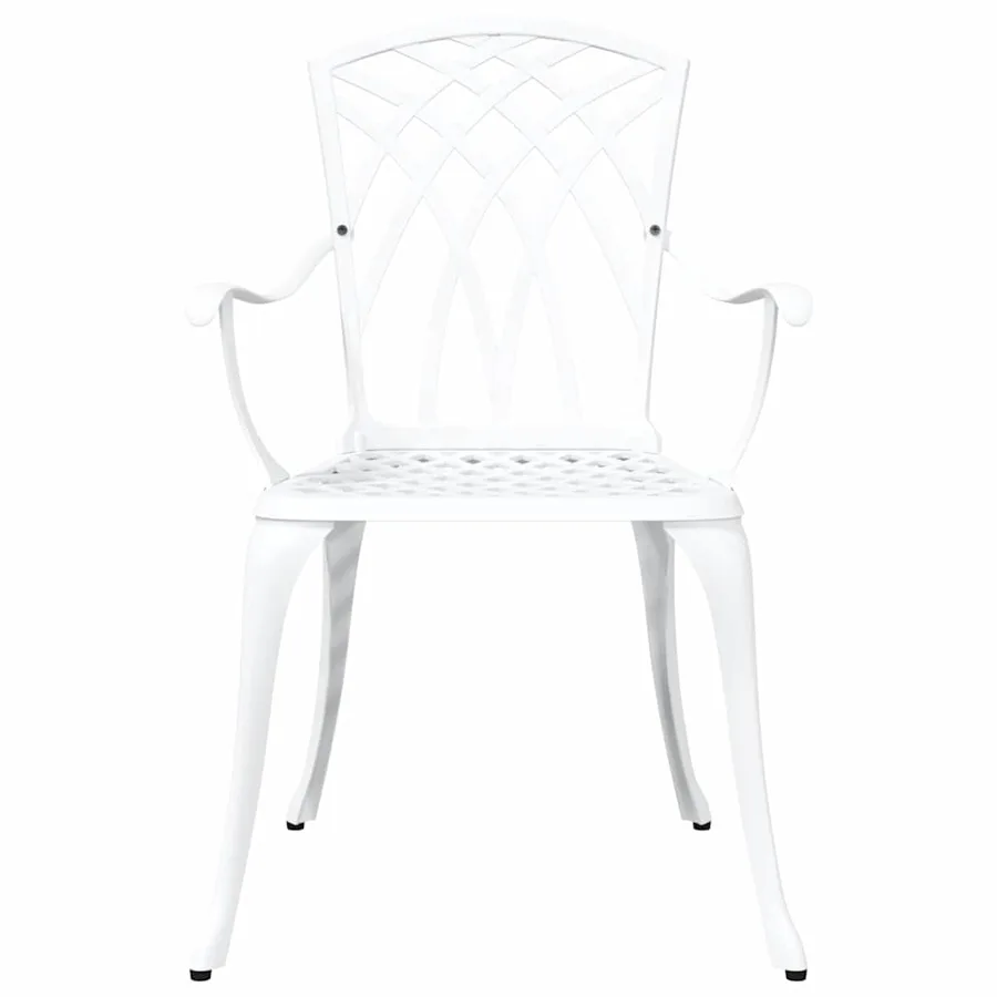 Chaise de jardin 2 pcs Blanc 53 x 51 x 88,5cm Aluminium - 4