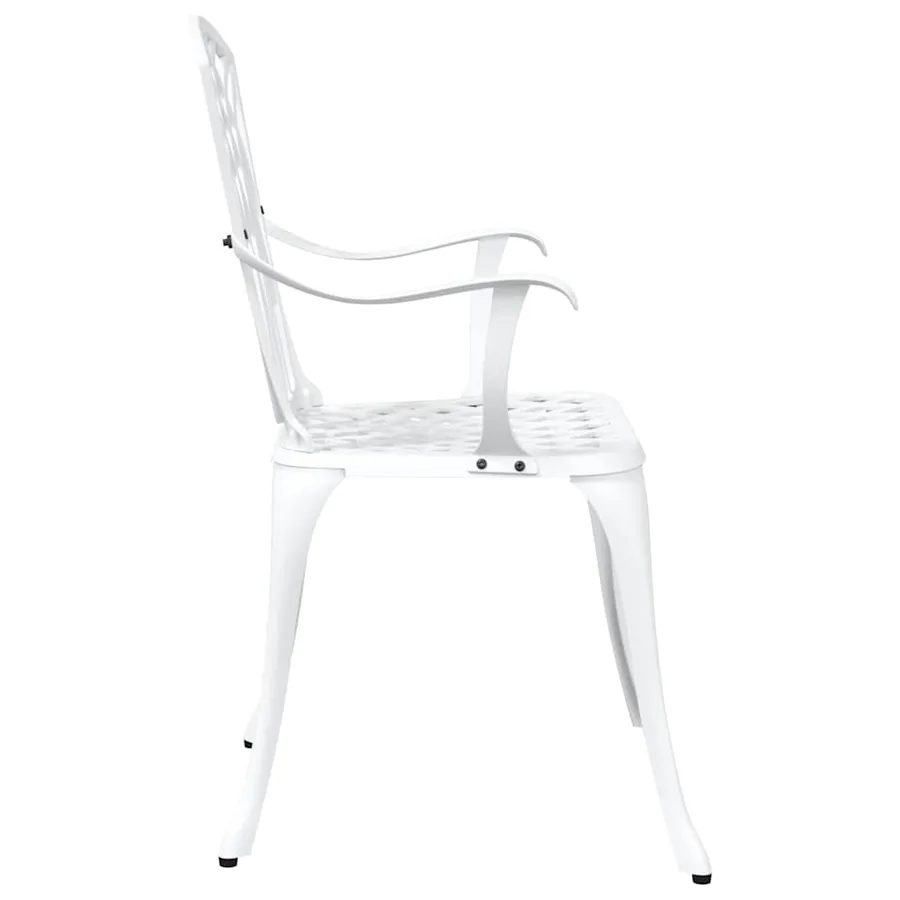 Chaise de jardin 2 pcs Blanc 53 x 51 x 88,5cm Aluminium - 5