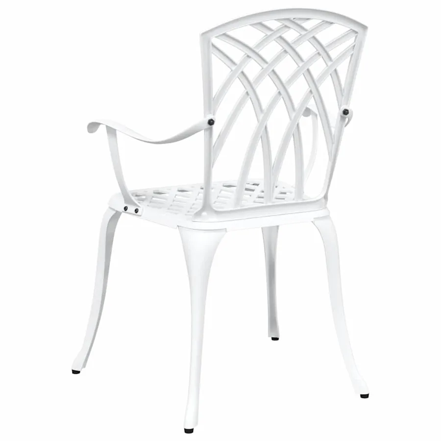 Chaise de jardin 2 pcs Blanc 53 x 51 x 88,5cm Aluminium - 6