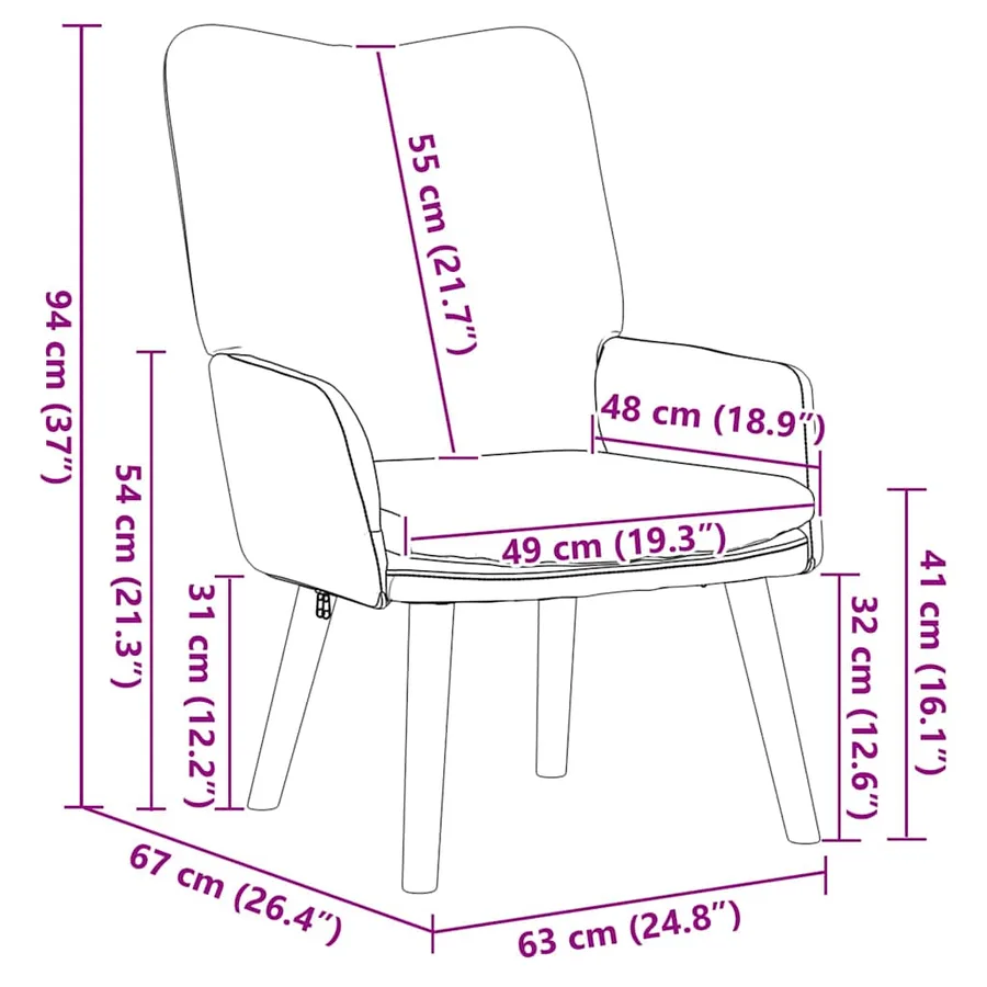 fauteuil Noir 63 x 67 x 94 cm - 9