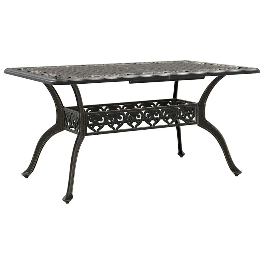 Ensemble de salle à manger pour jardin 7 pcs Bronze Aluminium - 6