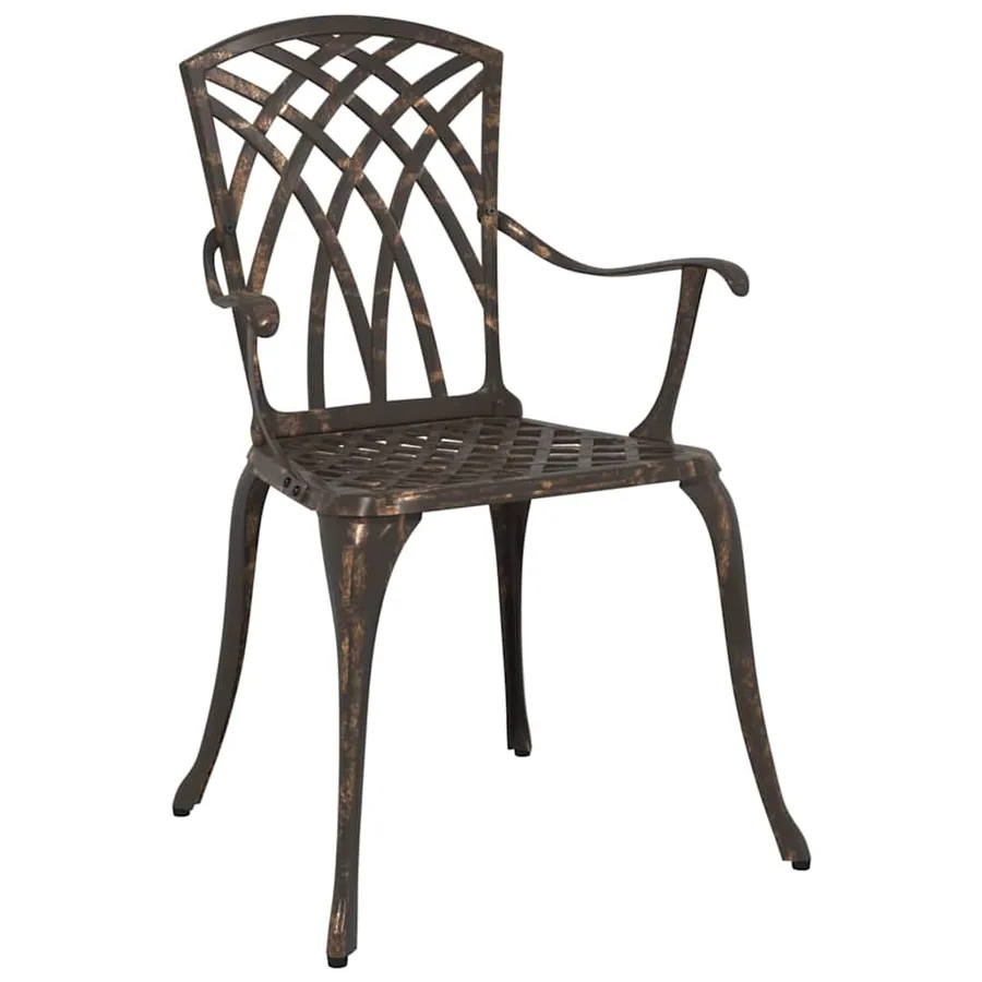 Ensemble de salle à manger pour jardin 7 pcs Bronze Aluminium - 7